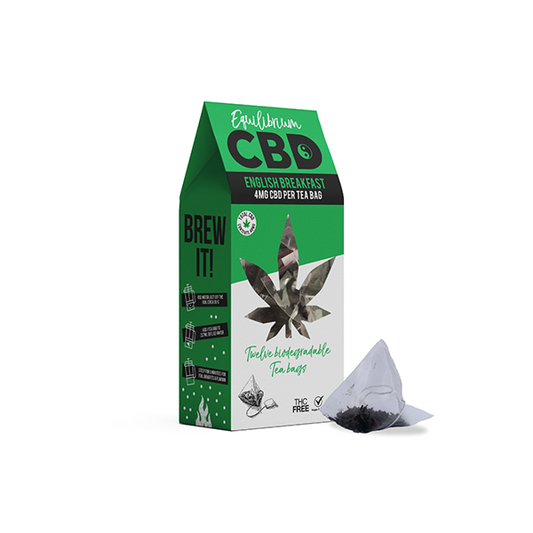 Equilibrium CBD 48mg Full Spectrum English Breakfast Tea Bags Box of 12 (BUY 2 GET 1 FREE) - HEMPORIUM