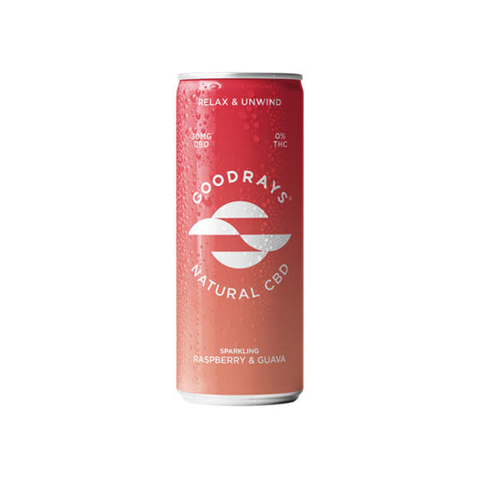 Goodrays 30mg CBD Raspberry & Guava Seltzer 250ml - HEMPORIUM