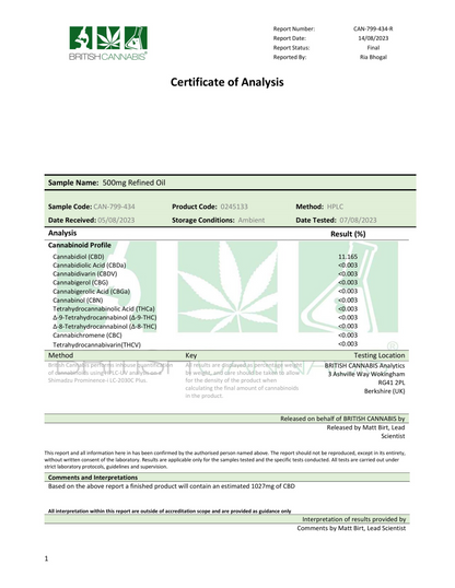 Hempura 500mg CBD Broad Spectrum Oil with terpenes - 10ml - HEMPORIUM