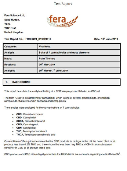 1CBD 40% Pure Hemp 4000mg CBD Oil Gold Edition 10ml - Lab-Test Report