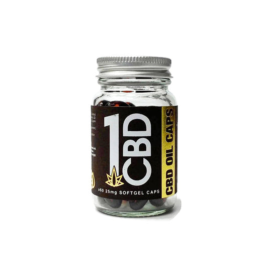 1CBD Soft Gel Capsules 25mg CBD 60 Capsules - HEMPORIUM