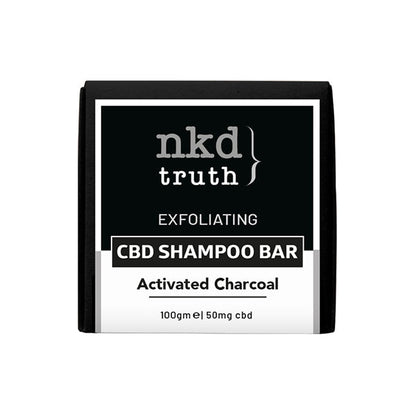 NKD 50mg CBD Activated Charcoal Shampoo Bar 100g (BUY 1 GET 1 FREE)