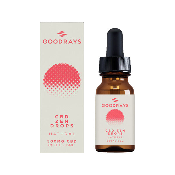 Goodrays 500mg CBD Natural Zen Drops - 15ml - HEMPORIUM