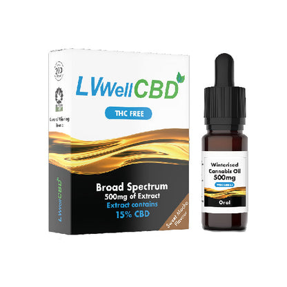 LVWell CBD 500mg Winterised  10ml Hemp Seed Oil