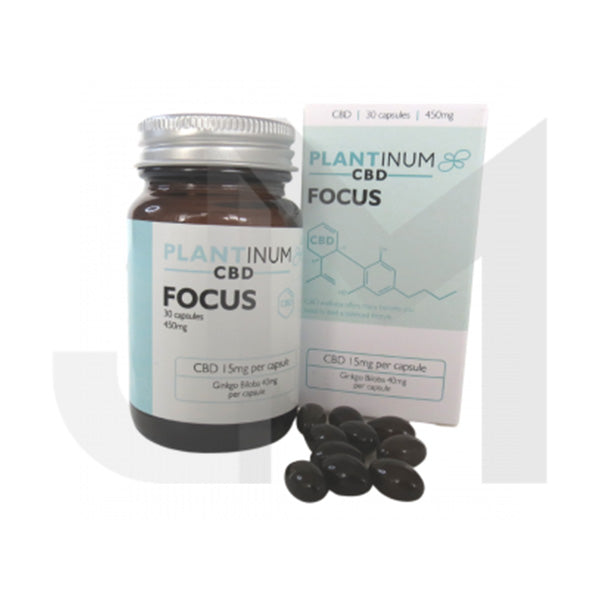 Plantinum CBD 450mg CBD Focus Soft Gel Capsules - 30 Caps - HEMPORIUM