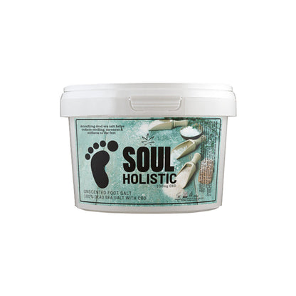 Soul Holistic 100mg CBD Dead Sea Salt Unscented Foot Salt - 500g - HEMPORIUM