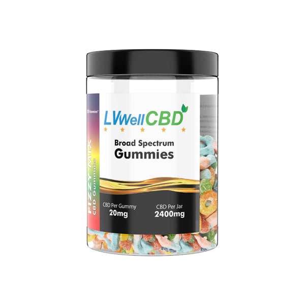 LVWell CBD 2400mg CBD Fizzy Mix Gummies - 120 Pieces - HEMPORIUM