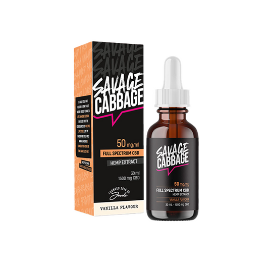 Savage Cabbage 1500mg CBD Oil Vanilla 30ml - HEMPORIUM