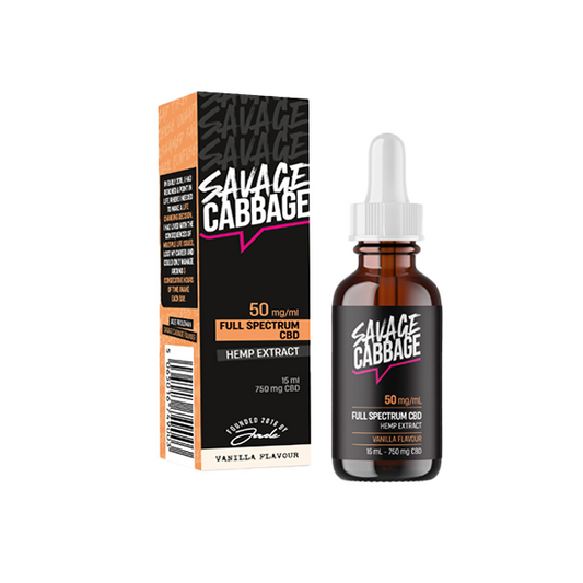 Savage Cabbage 750mg CBD Oil Vanilla 15ml - HEMPORIUM