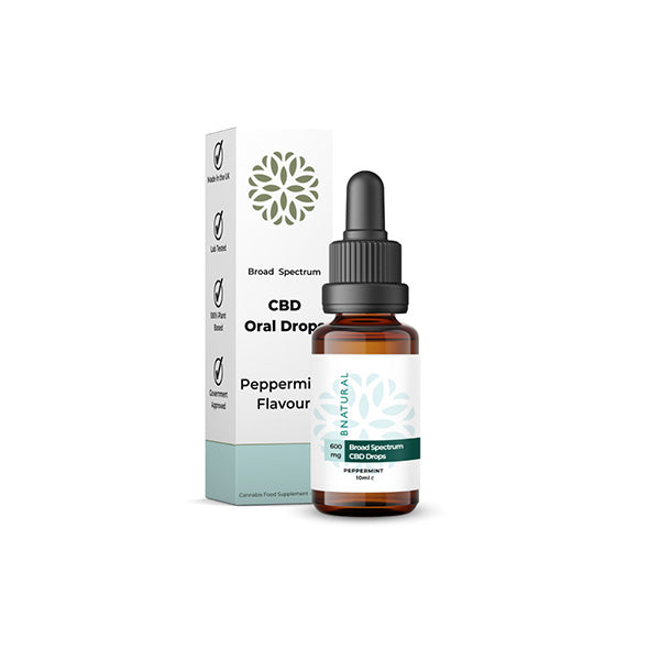 Bnatural 600mg Broad Spectrum CBD Peppermint Oral Drops - 10ml - HEMPORIUM