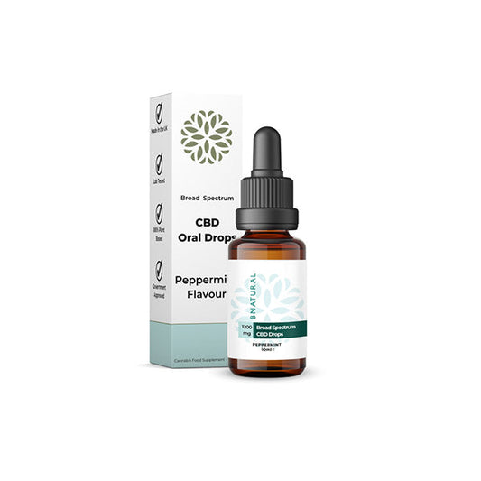 Bnatural 1200mg Broad Spectrum CBD Peppermint Oral Drops - 10ml - HEMPORIUM