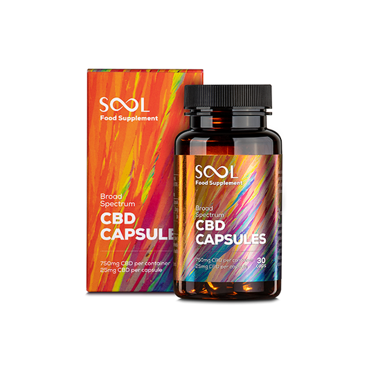 SOOL 750mg broad Spectrum Soft Gel CBD Capsules - 30 Caps (BUY 1 GET 1 FREE) - HEMPORIUM