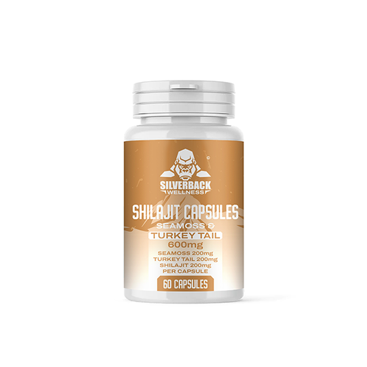 Silverback Wellness 600mg Seamoss & Turkey Tail Infused Shilajit Capsules - 60 Caps - HEMPORIUM