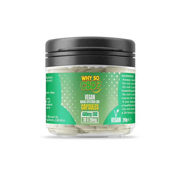 Why So CBD? 600mg Broad Spectrum CBD Vegan Capsules - 30 Caps - HEMPORIUM