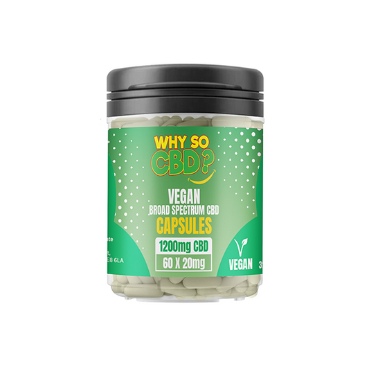 Why So CBD? 1200mg Broad Spectrum CBD Vegan Capsules - 60 Caps - HEMPORIUM