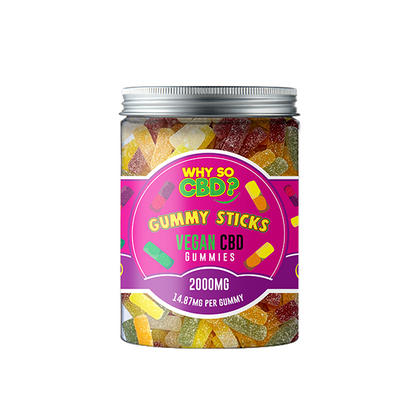 Why So CBD? 2000mg Broad Spectrum CBD Large Vegan Gummies - 11 Flavours